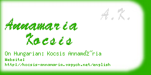 annamaria kocsis business card